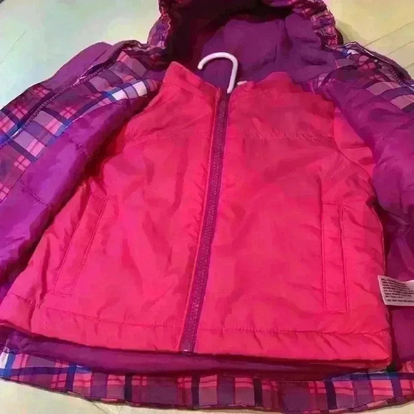 Kids jacket girls jacket by Cat and Jack Pink stand alone vest inside - Picture 3 of 5